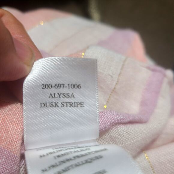 Rails Alyssa Dusk Stripe Linen Button Down Blouse M – Gold Thread Detail - Picture 14 of 16